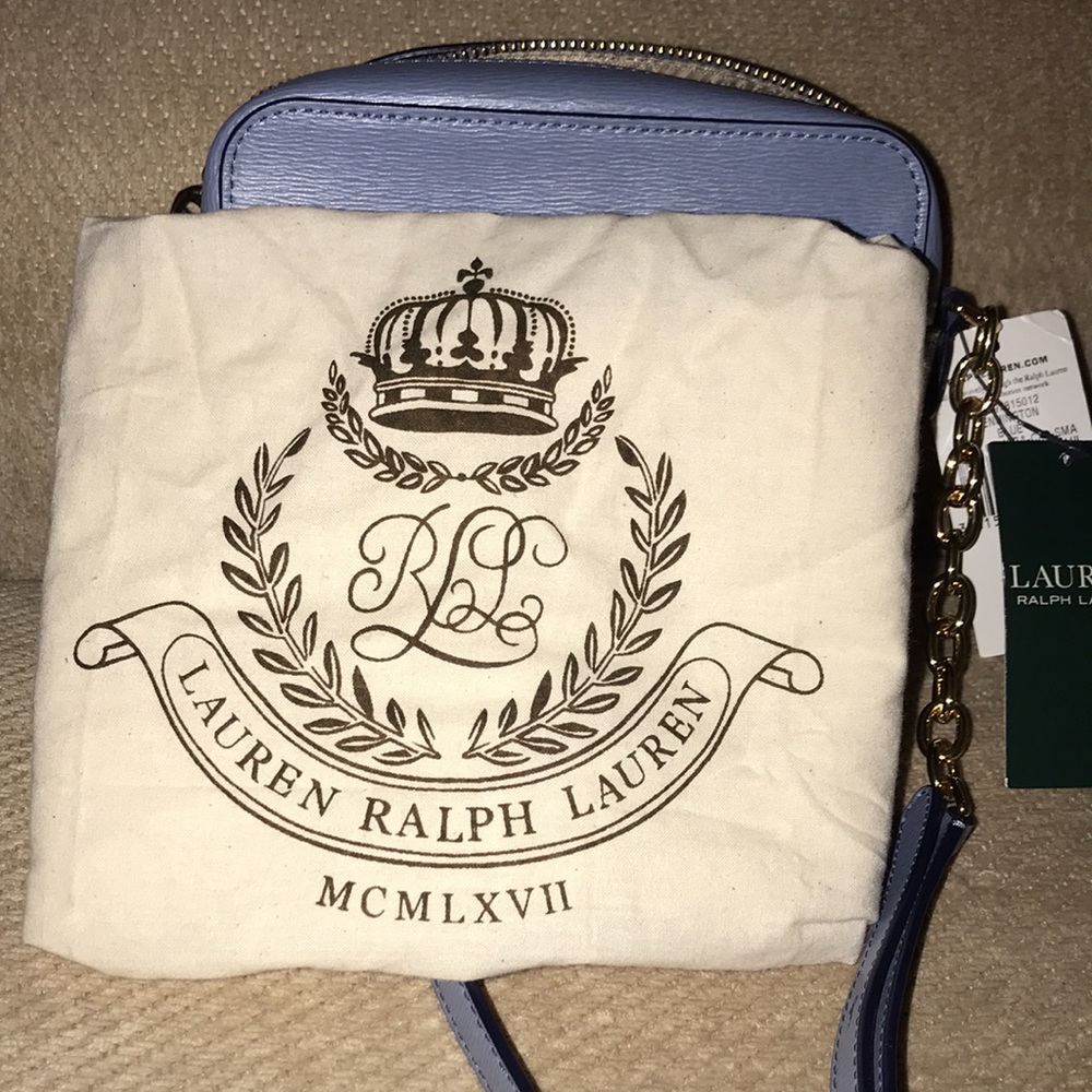 Vintage Ralph Lauren BLUE Small Pocketbook Never Used Tags Still On Dust Bag - Picture 4 of 11
